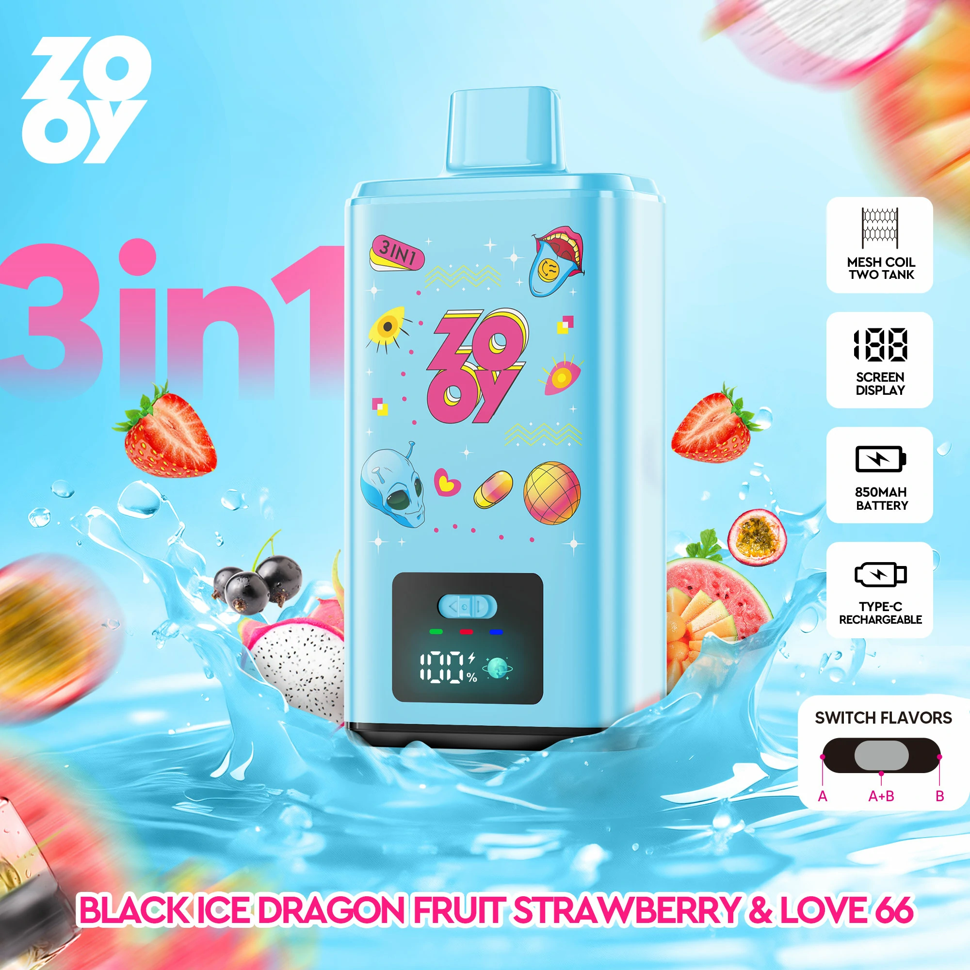 Zooy 150000パフ 3-in-1 使い捨て電子タバコ - image 8
