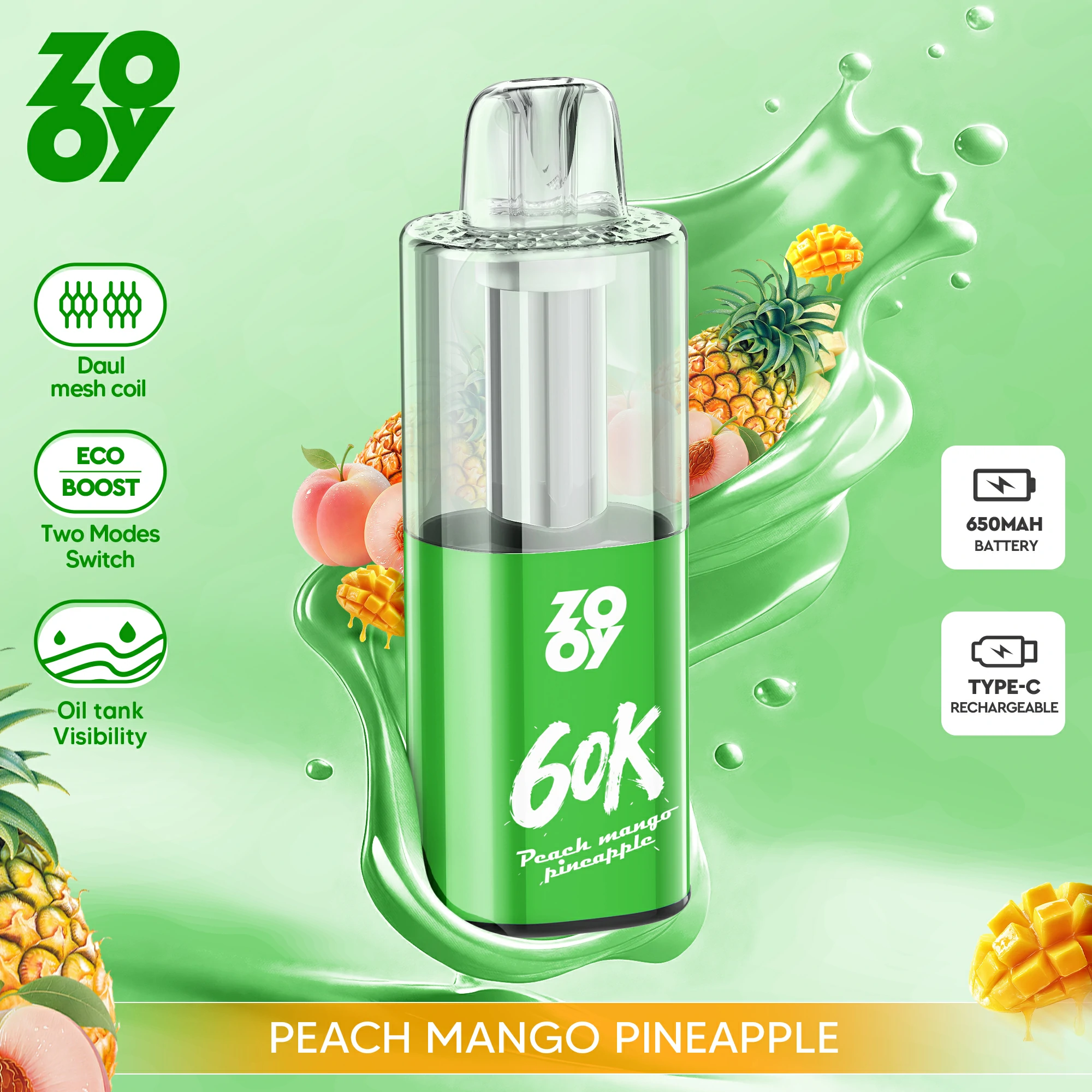 ZOOY Fizz 60000パフ 使い捨て電子タバコ - image 2