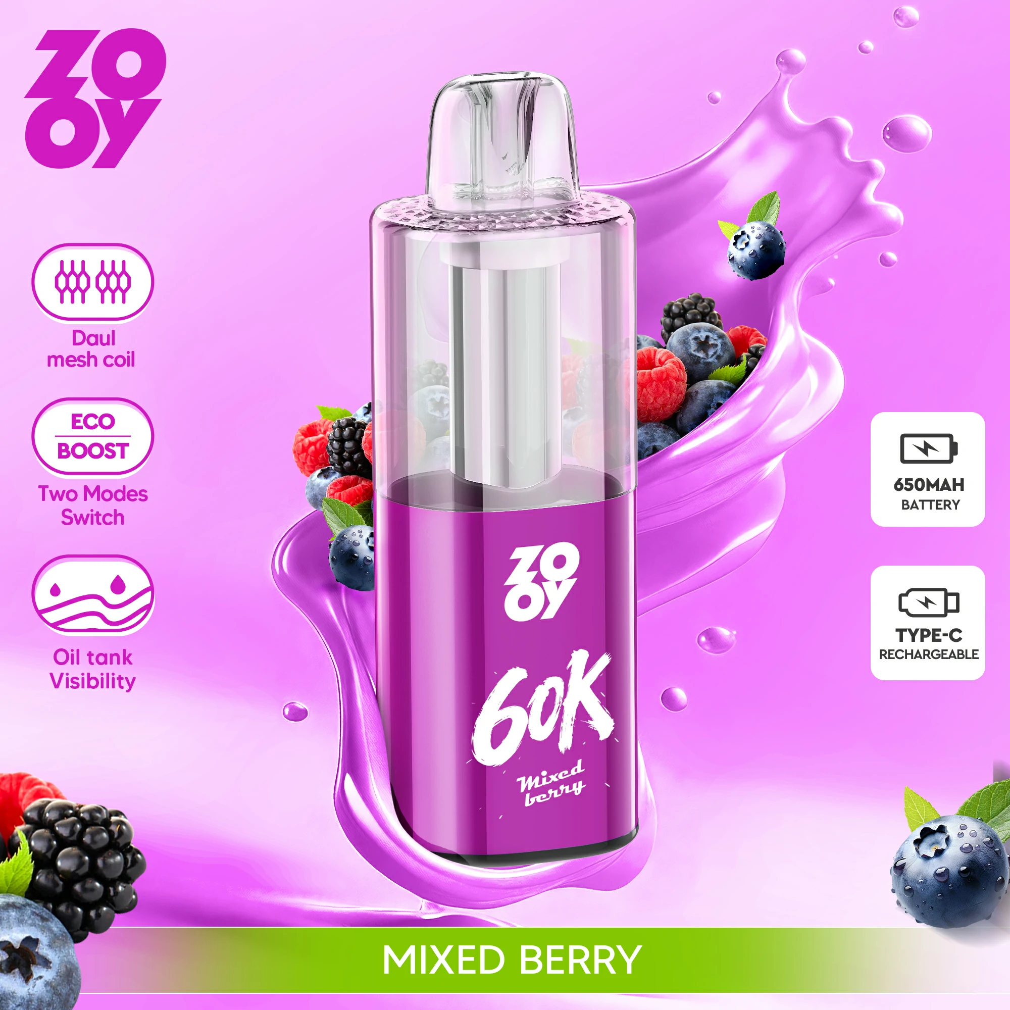 ZOOY Fizz 60000パフ 使い捨て電子タバコ - image 9