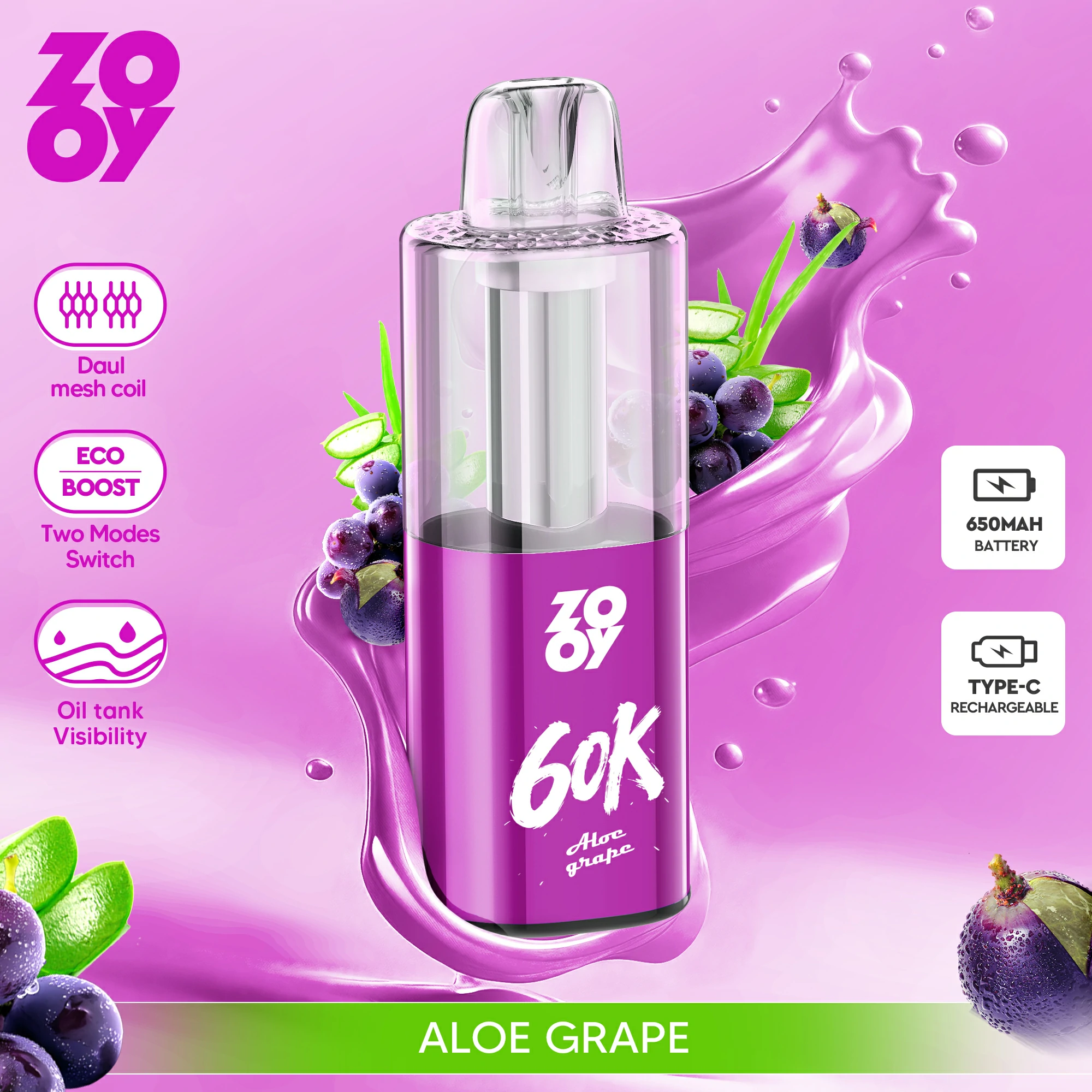 ZOOY Fizz 60000パフ 使い捨て電子タバコ - image 8